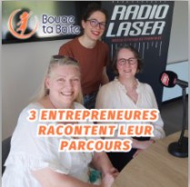 3 entrepreneures au micro de Radio Laser avec Isabelle ROME Geneviève LE GALL et Anne Cecile HOUDAN